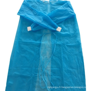 Tissu non tissé bleu de pp avec le film de PE 55GSM pour la couverture globale de costume de robe d&#39;isolement jetable protectrice